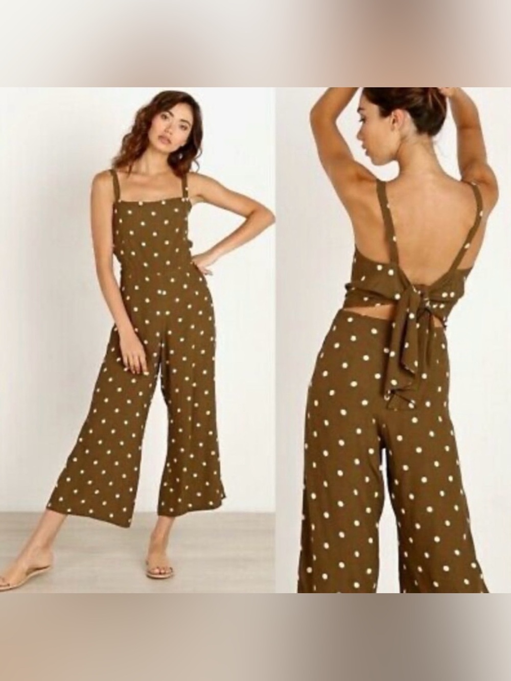 Women’s Faithfull The Brand Playa Jumpsuit Ronja Polka Dot Print Size 2 Or XS